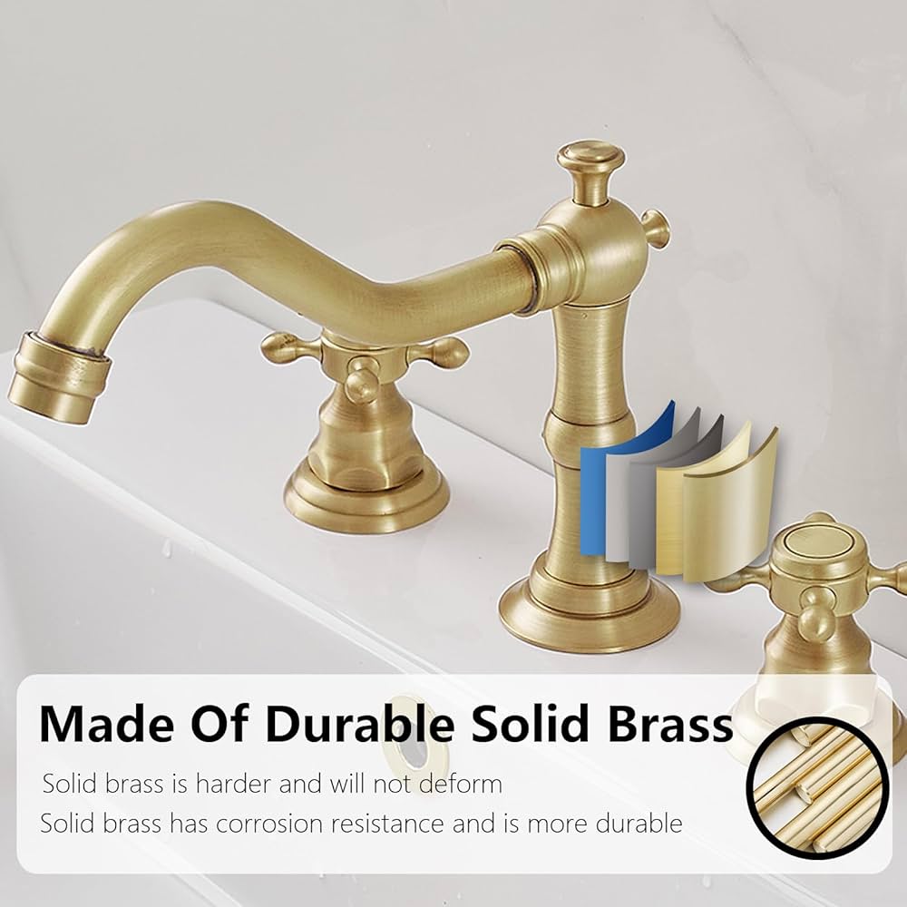 GAULT ハウス BATHLAVISH Antique Brass Bathroom Faucet for Sink 3 Hole 360